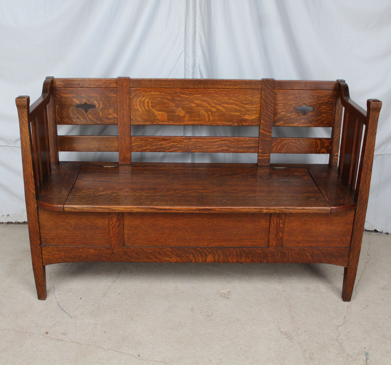 Bargain John's Antiques Antique Mission Oak Bench Original finish Bargain John's Antiques