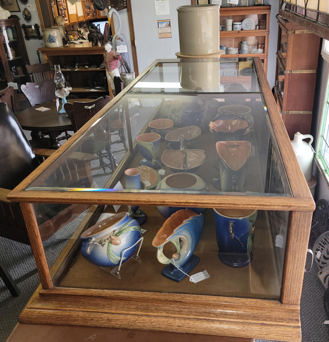 Bargain John's Antiques Antique Country Store Oak Showcase Paxton