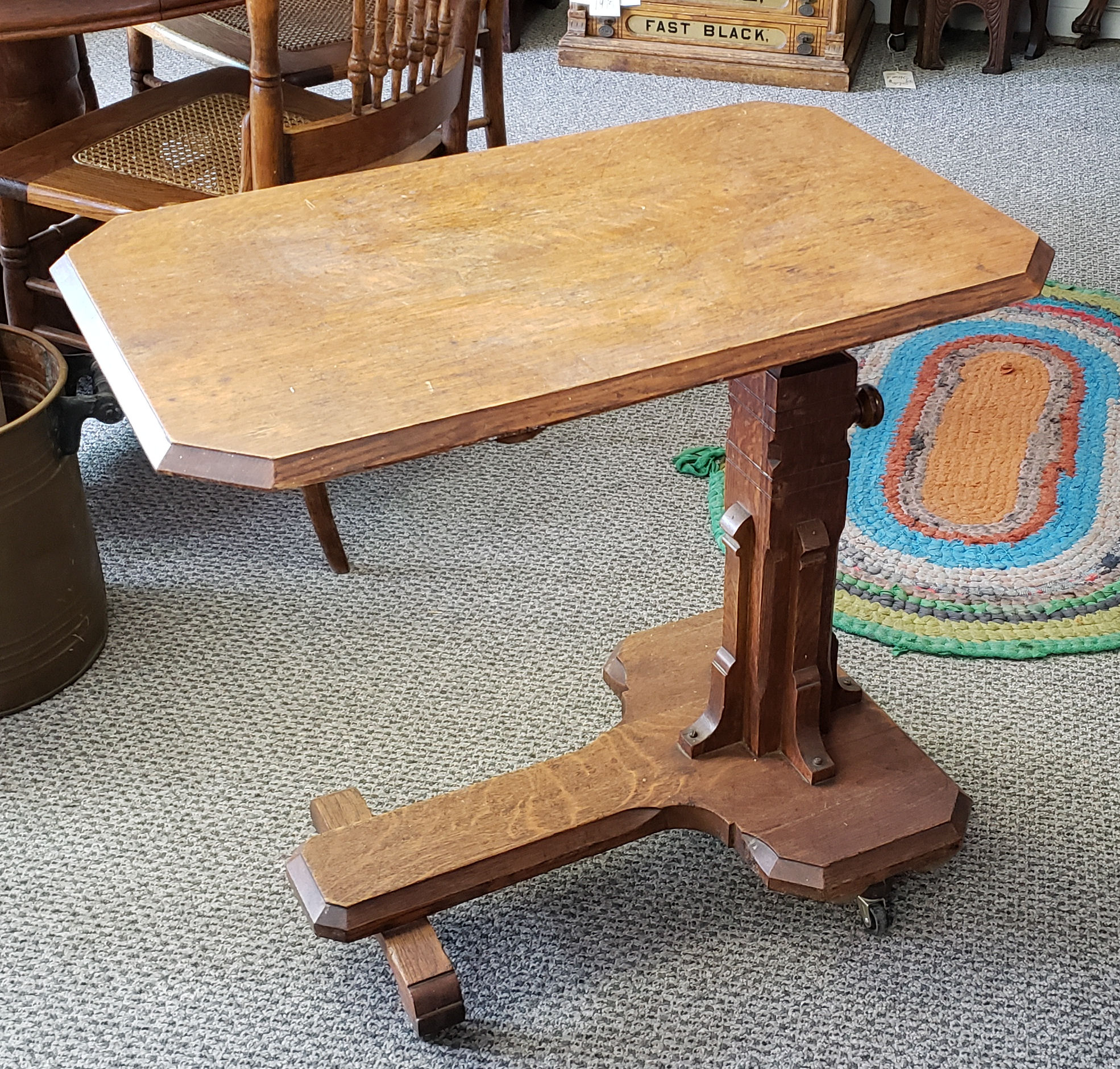 Bargain John's Antiques Rare Antique Oak Bedside Reading Table or