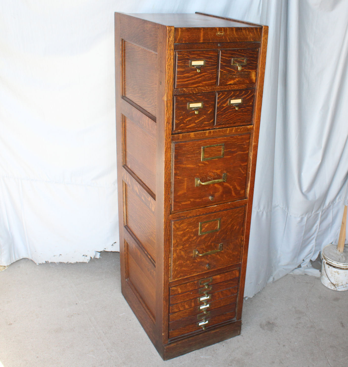 Bargain John's Antiques Antique Quarter sawn Oak File original finish Macey Bargain