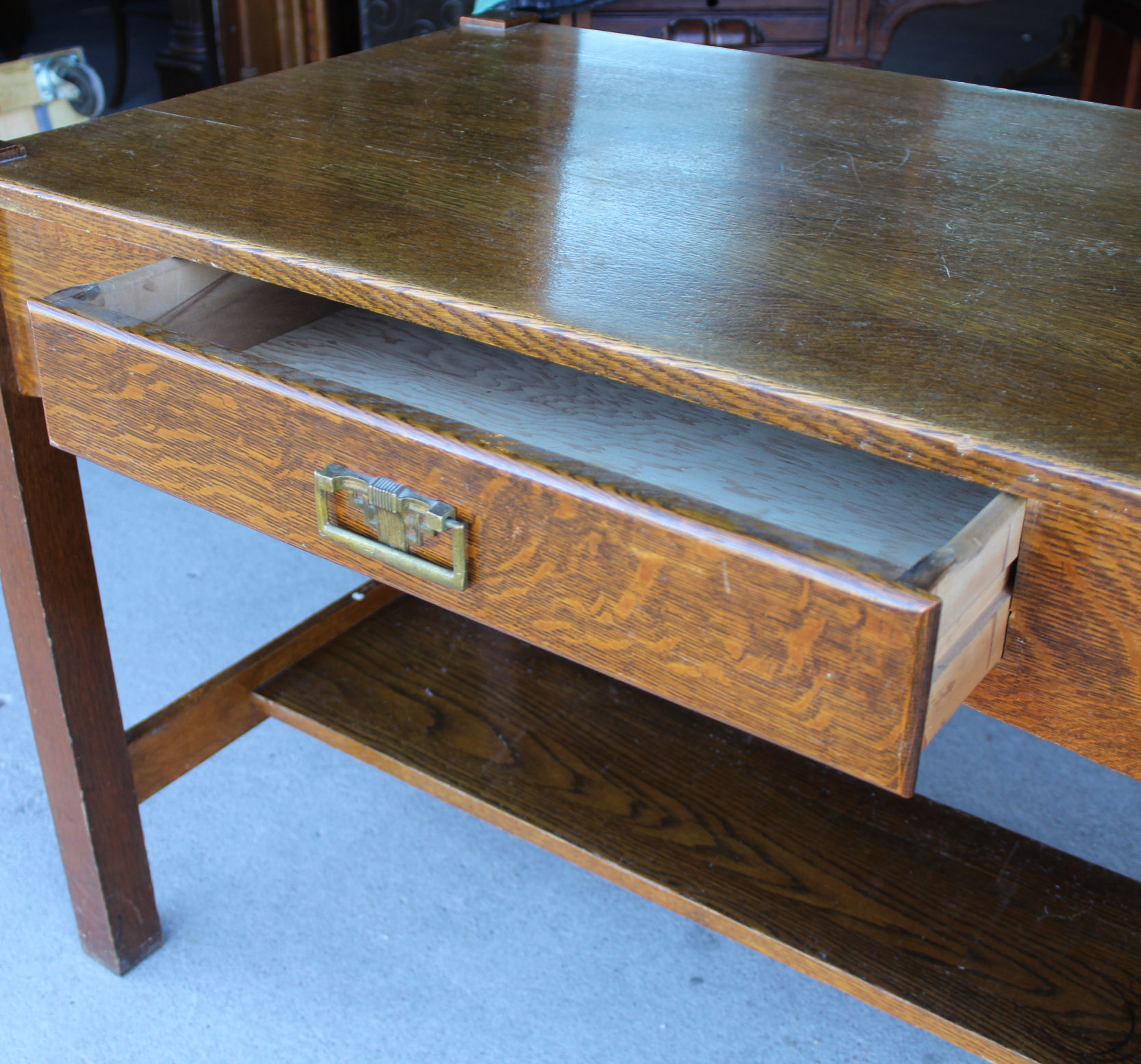 Bargain John's Antiques Arts and Crafts Mission Oak Library Table