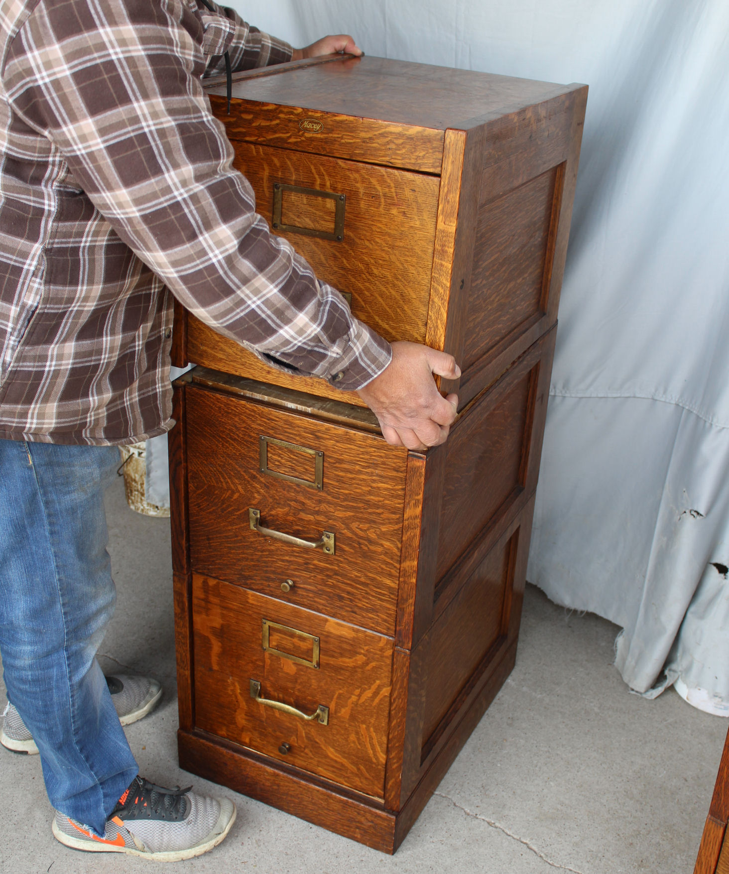 Bargain John's Antiques Antique Oak File Macey only 3 drawers Bargain John's