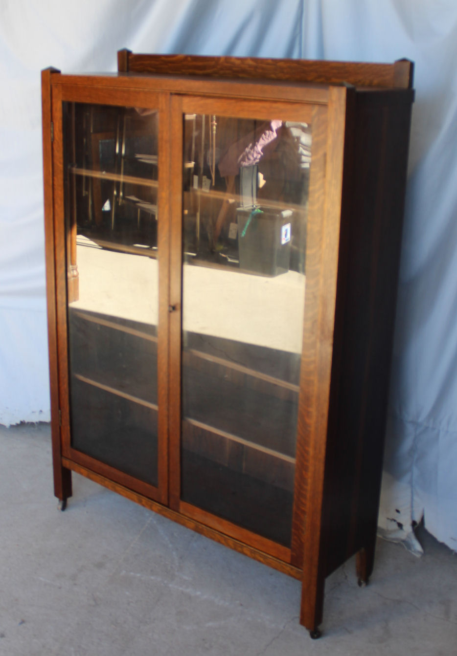 Bargain John's Antiques Antique Mission Oak Bookcase double door