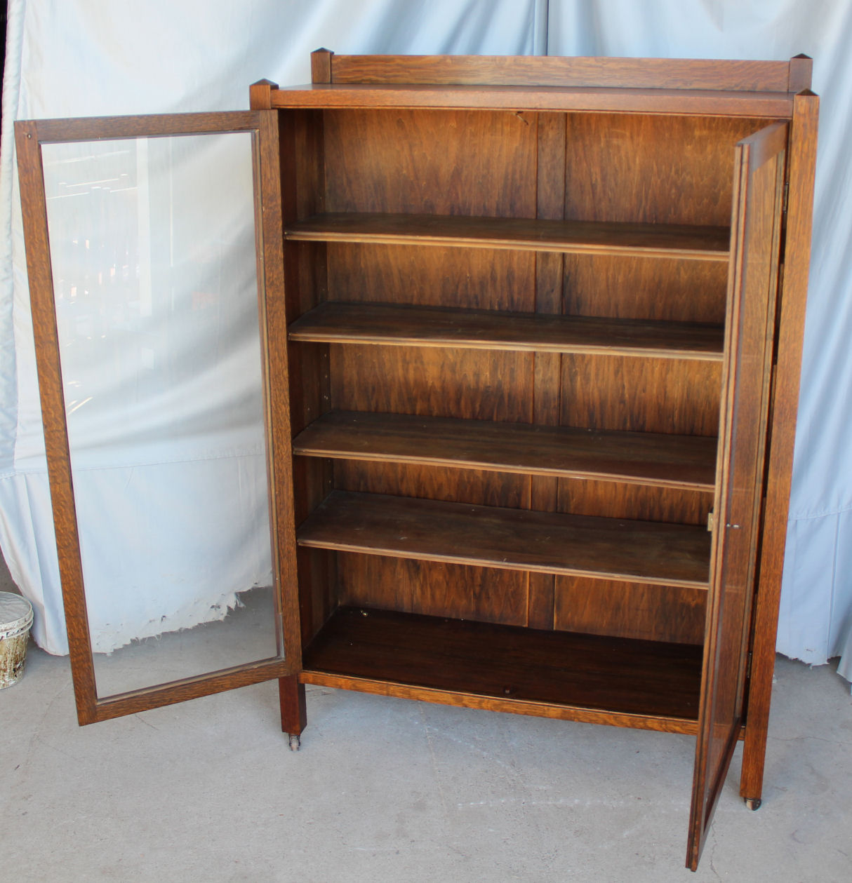Bargain John's Antiques Antique Mission Oak Bookcase double door