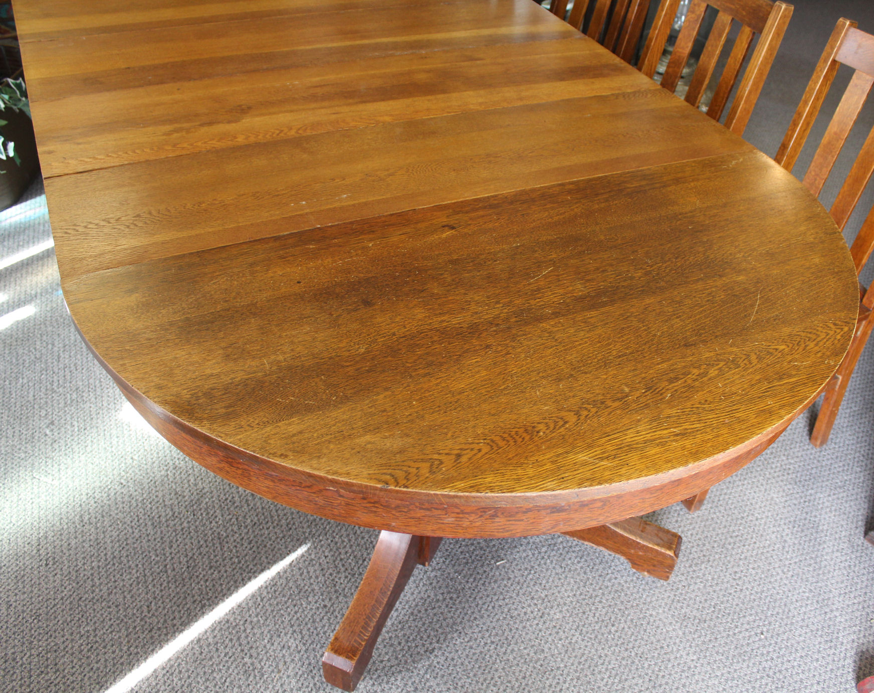 Bargain John's Antiques Antique Mission Round Oak Table 48 inches