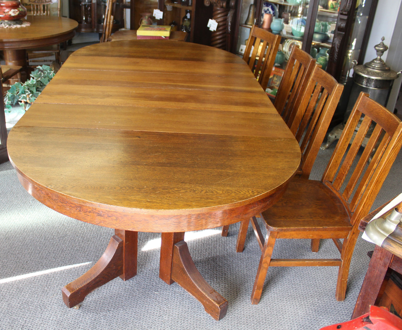 Bargain John's Antiques Antique Mission Round Oak Table 48 inches