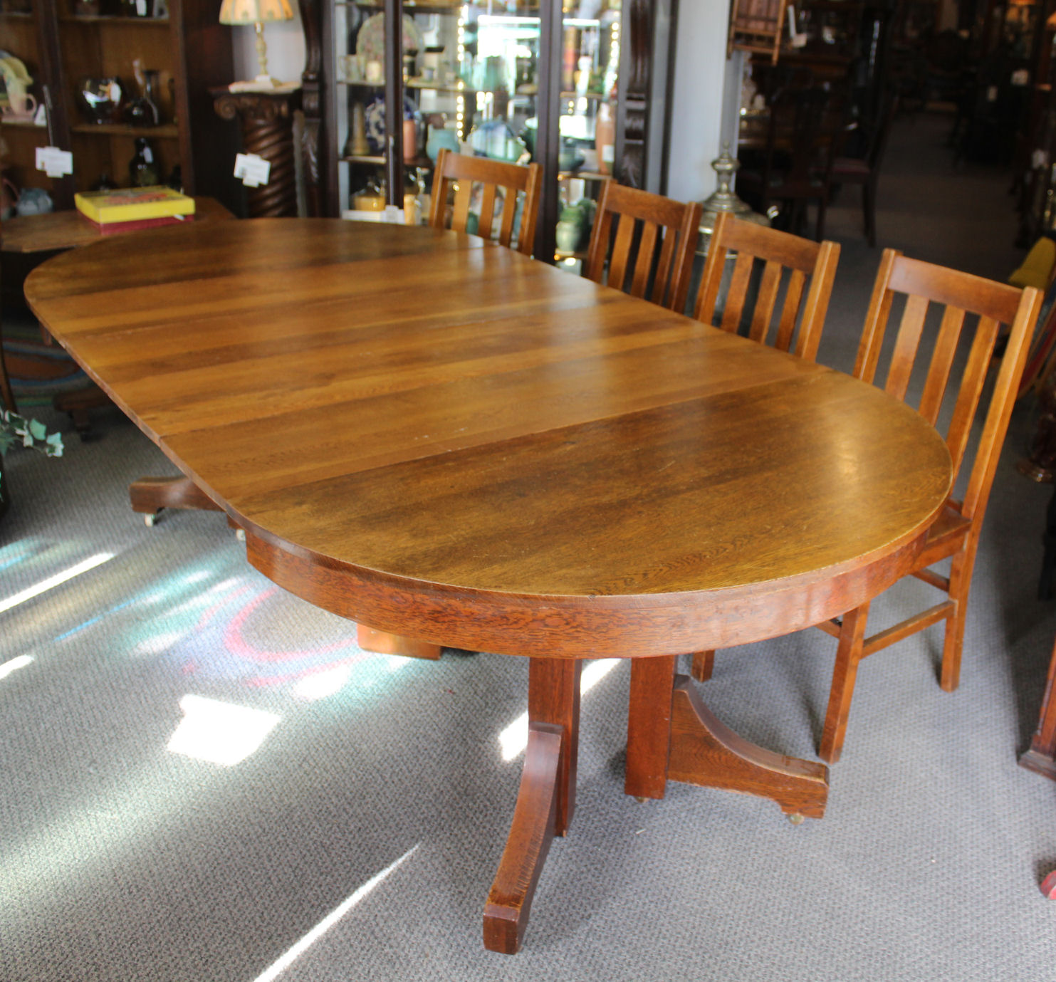 Bargain John's Antiques Antique Mission Round Oak Table 48 inches