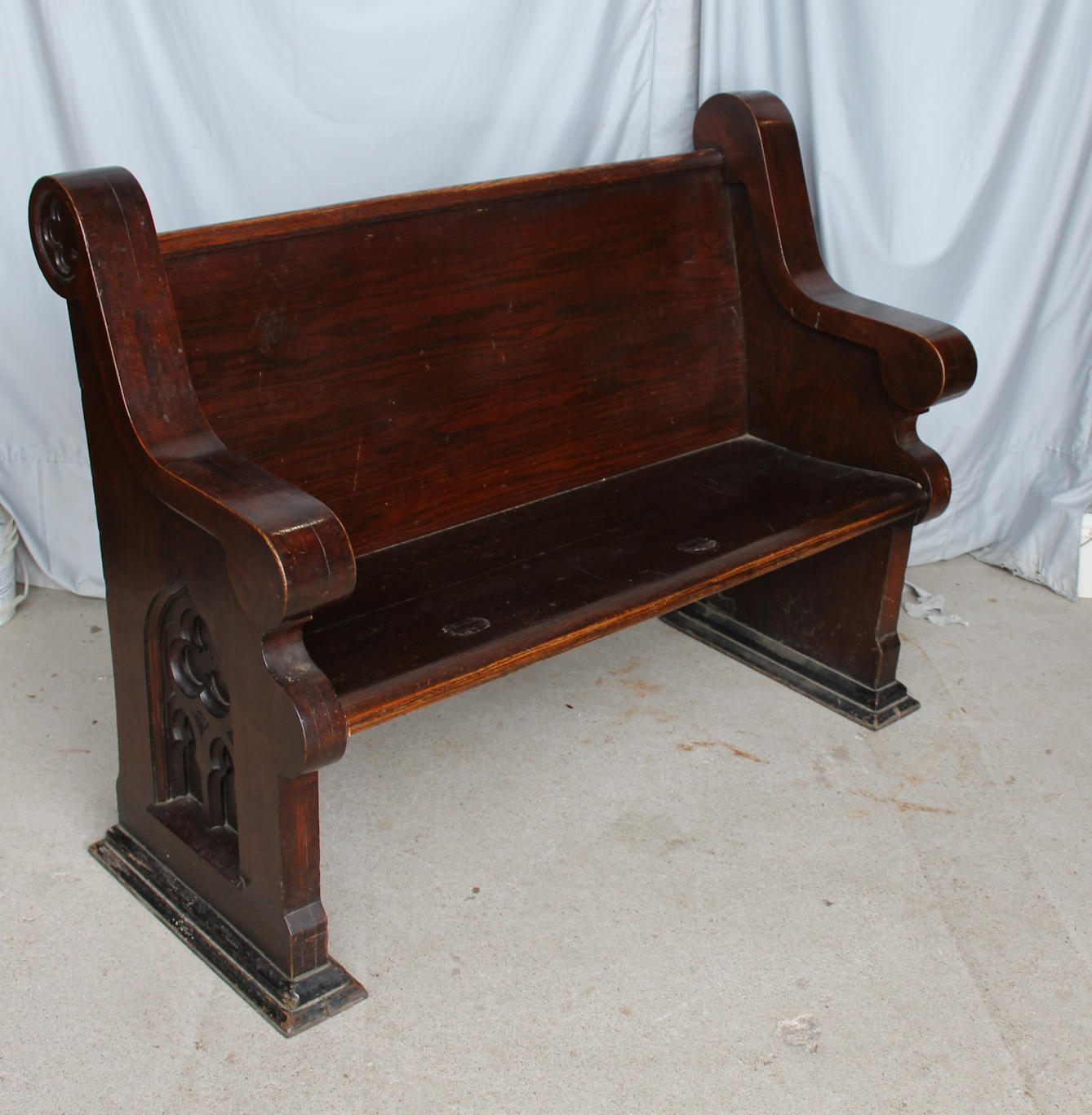 Bargain John's Antiques Antique Deacons Pew Bench Oak extra thick