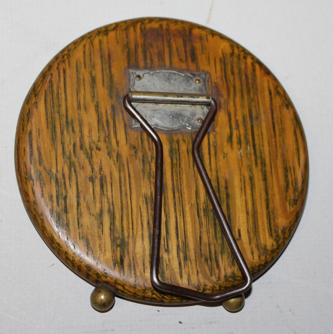 Bargain John's Antiques Self Standing Small Oak Beveled Mirror with