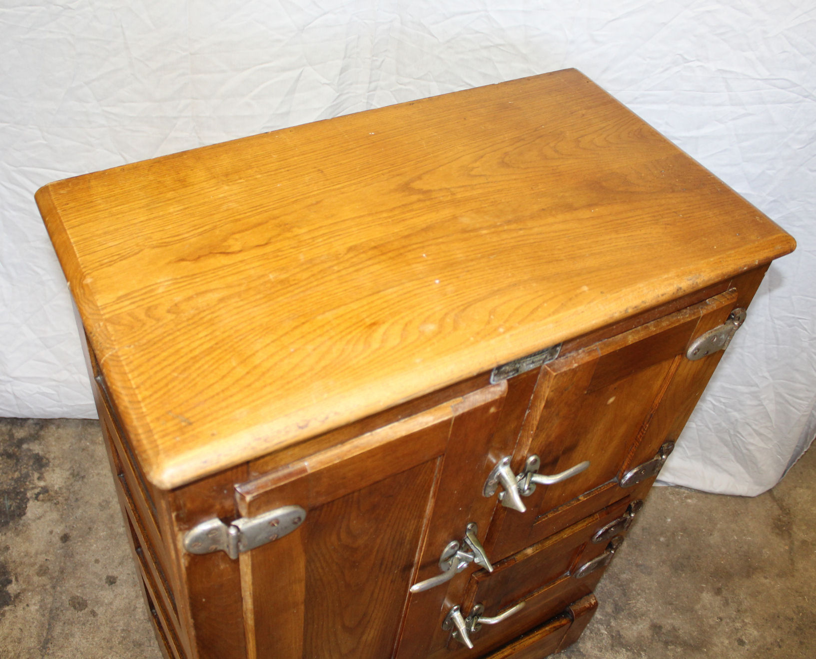 Bargain John's Antiques Antique Wood Ice Box Smaller Size The