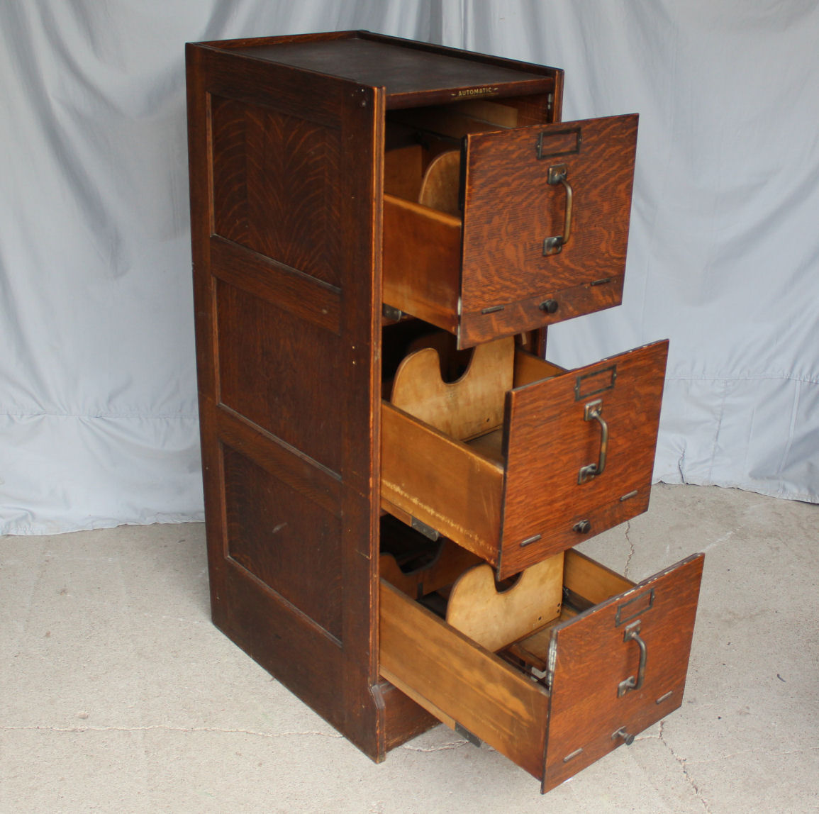 Bargain John's Antiques Antique Oak File 3 drawers