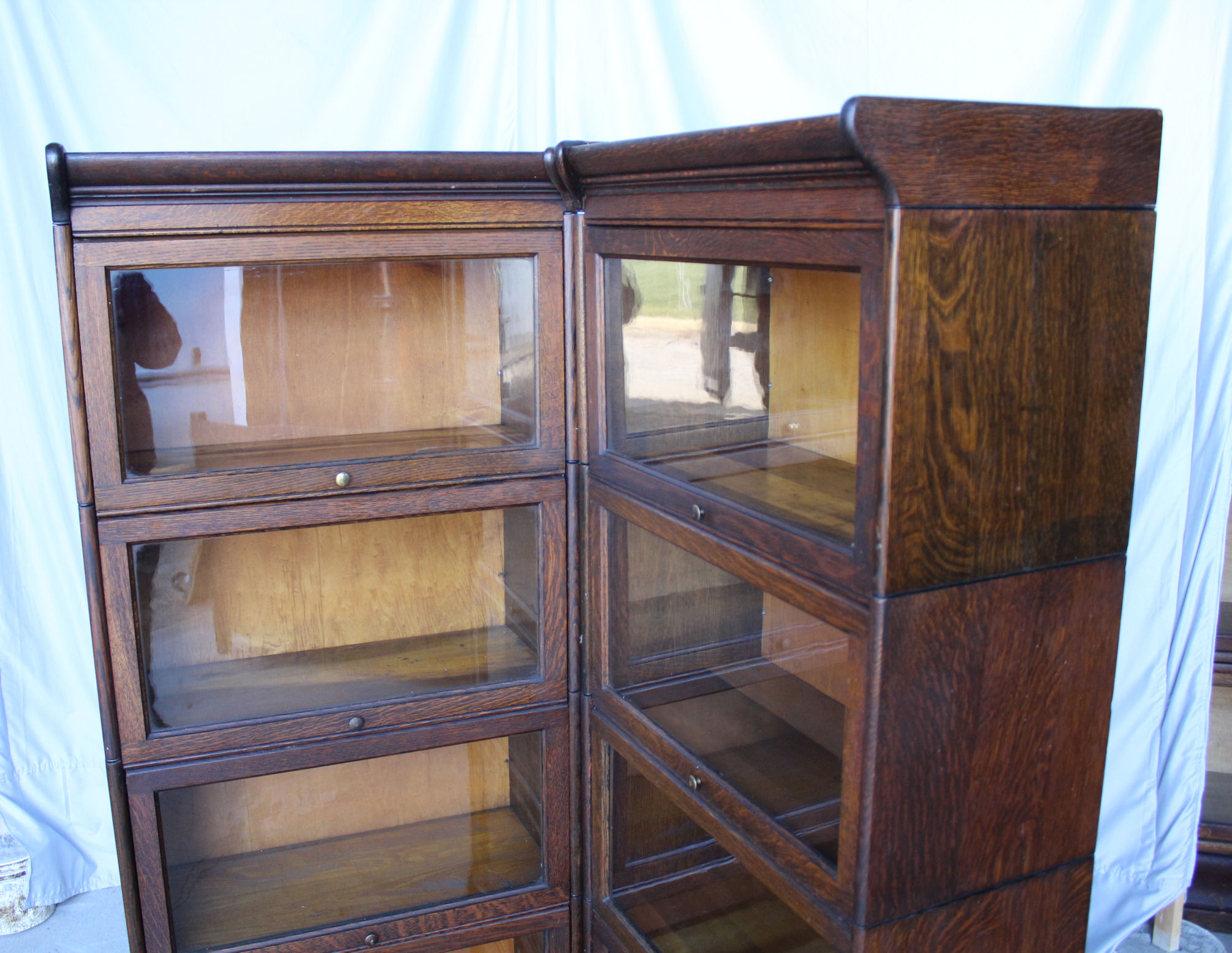 Bargain John's Antiques Antique Corner Oak Barrister Bookcase Gunn