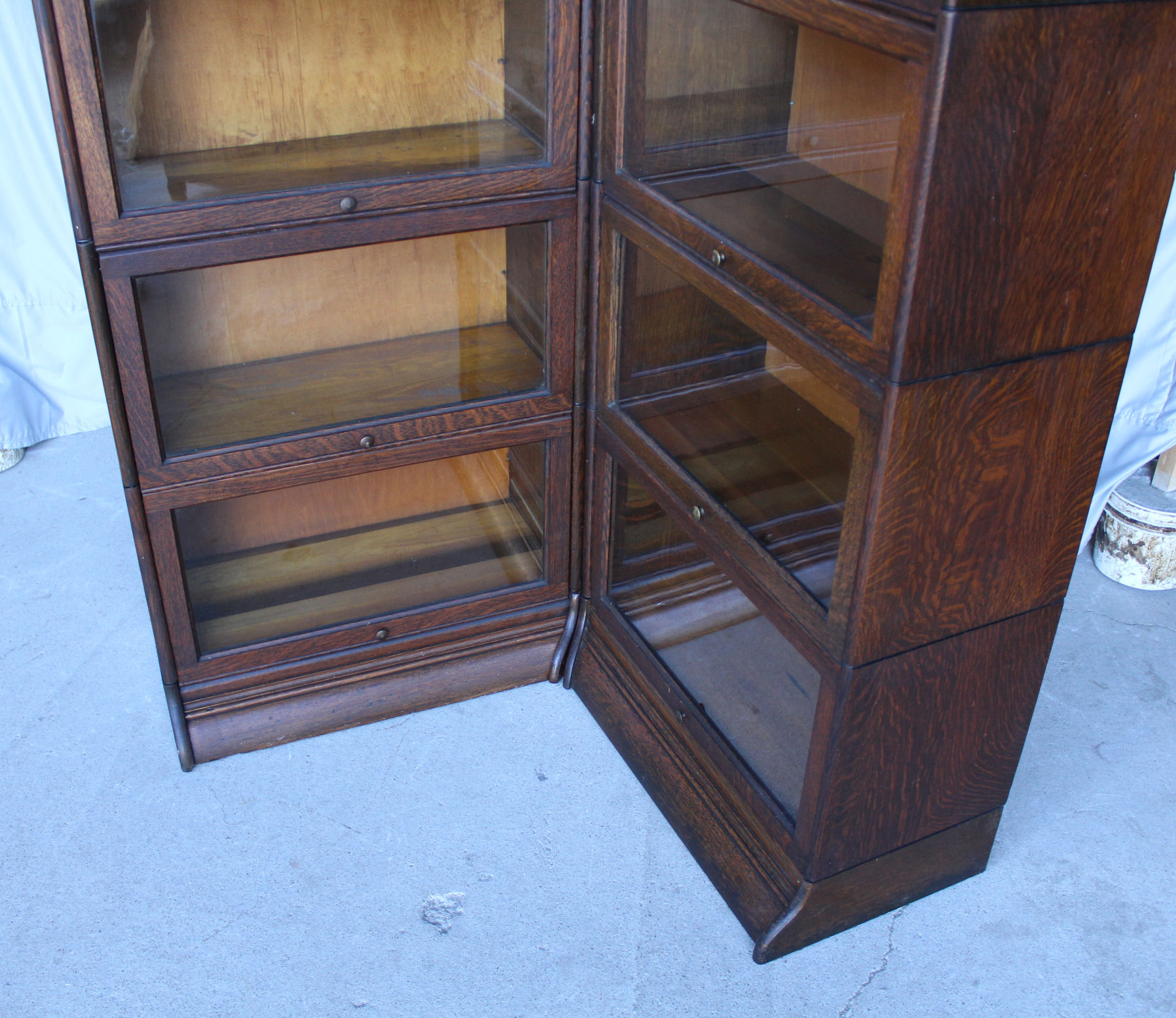 Bargain John's Antiques Antique Corner Oak Barrister Bookcase Gunn