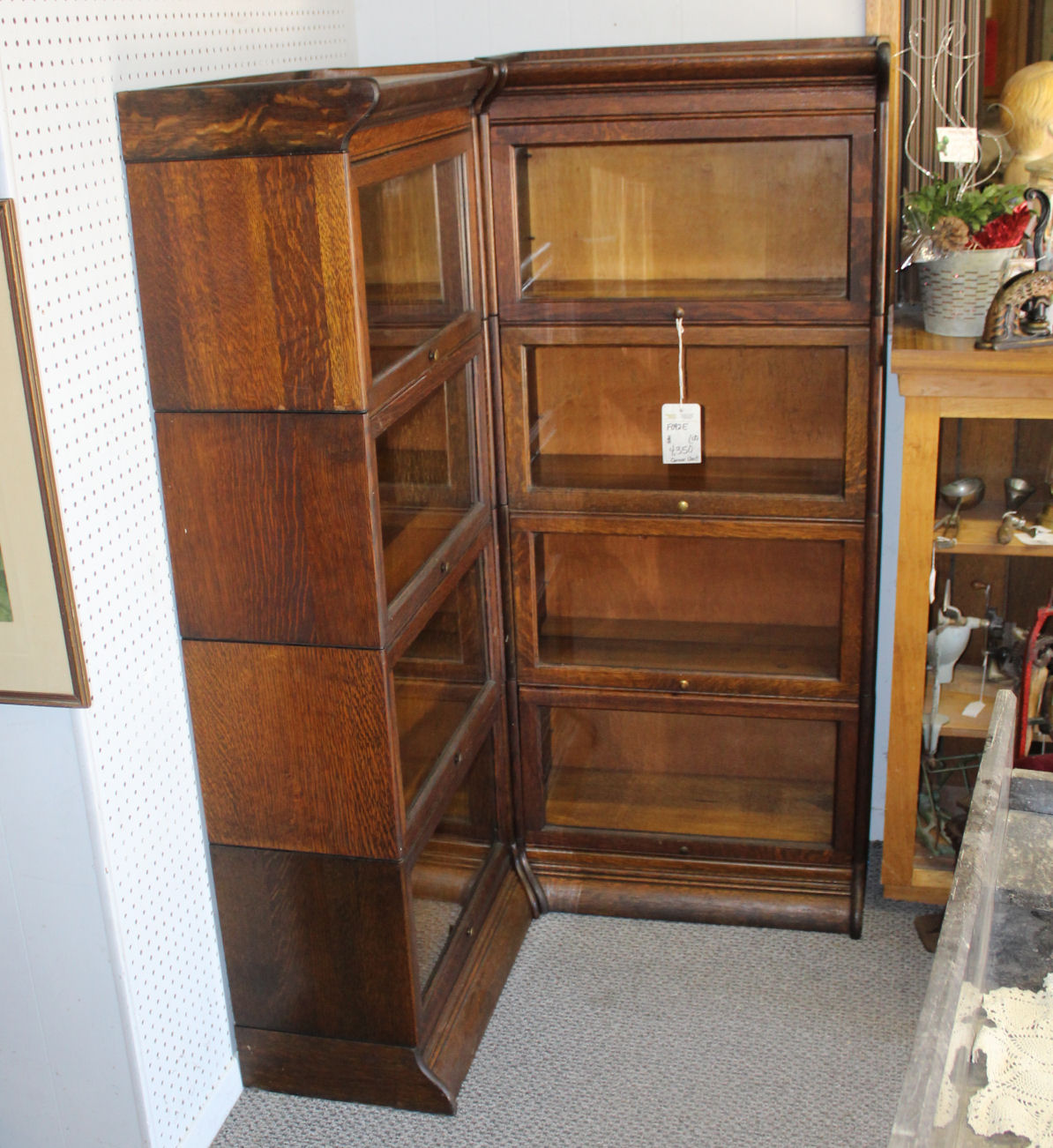 Bargain John's Antiques Antique Corner Oak Barrister Bookcase Gunn