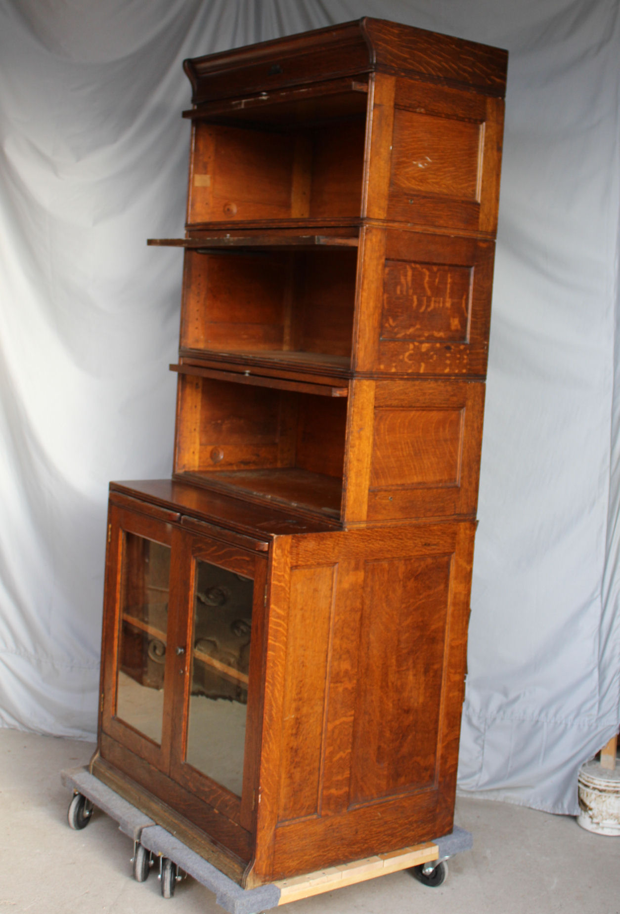 Bargain John's Antiques Antique Oak Bookcase Yawman and Erbe Mfg