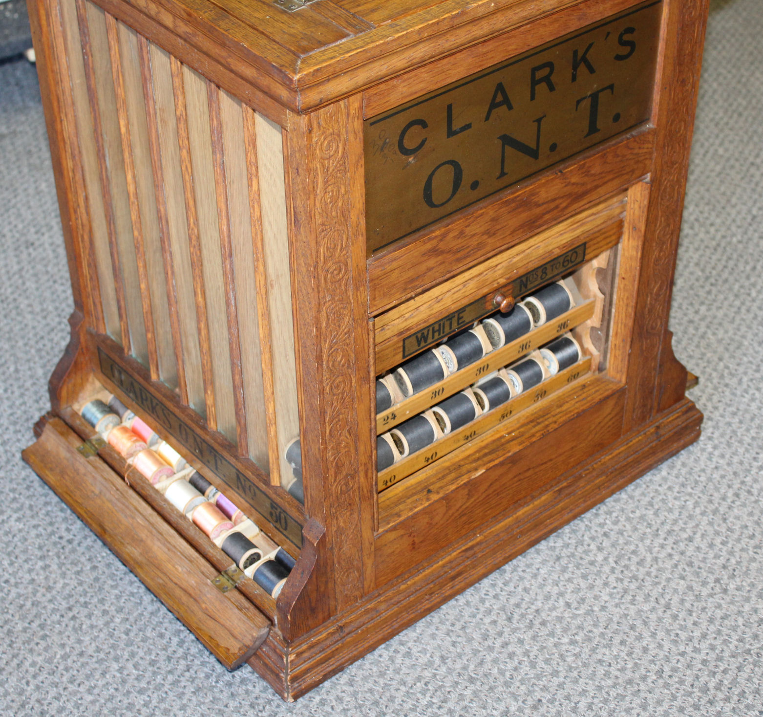 Bargain John's Antiques Antique Oak Spool Clark's ONT