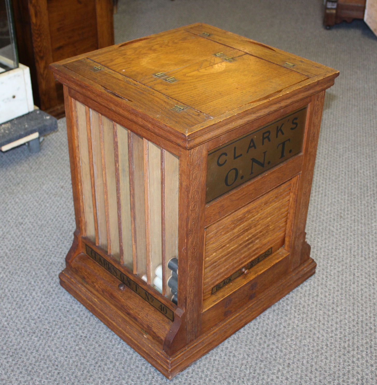 Bargain John's Antiques Antique Oak Spool Clark's ONT