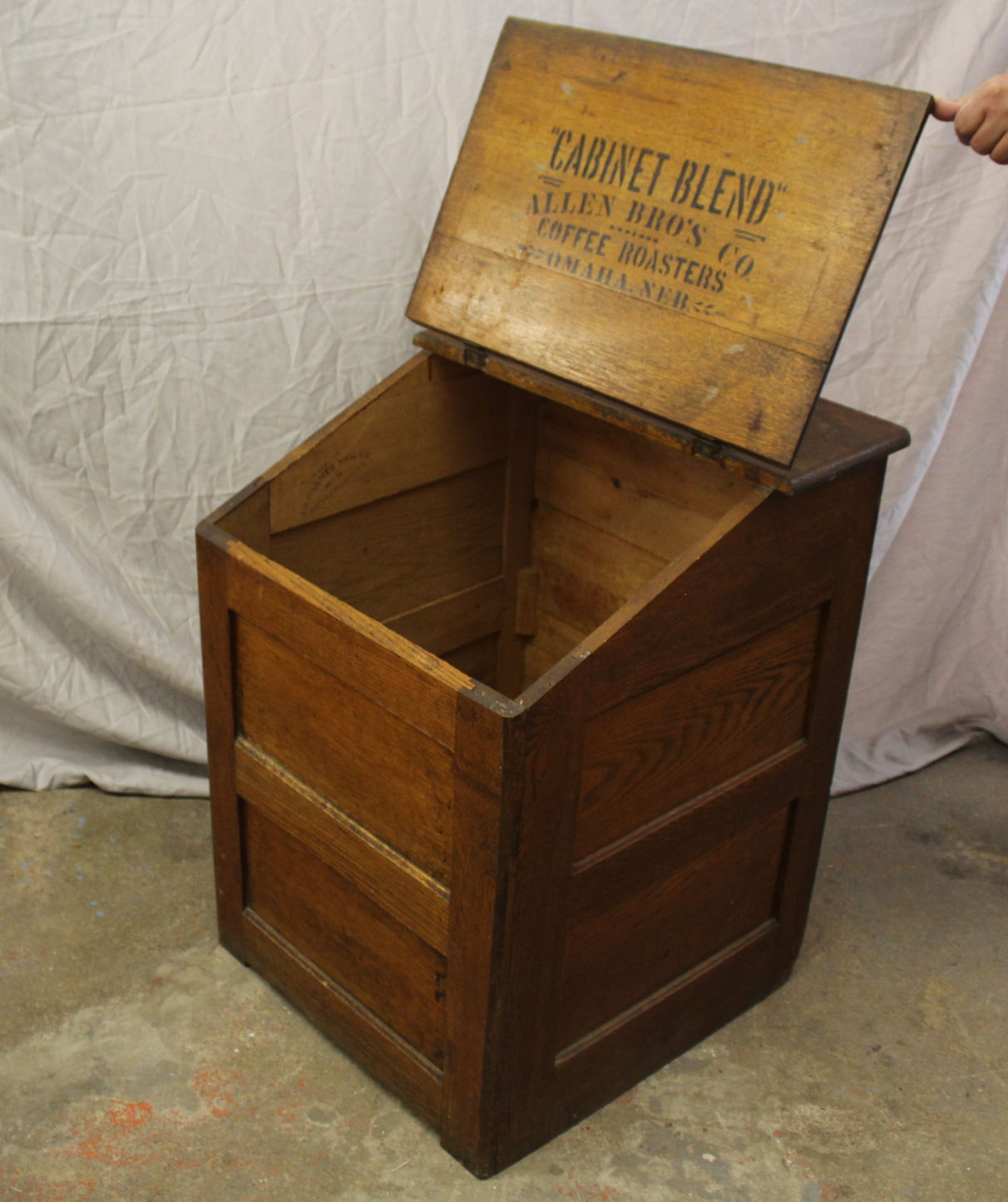 Bargain John's Antiques Antique Country Store Oak Coffee Bin Allen