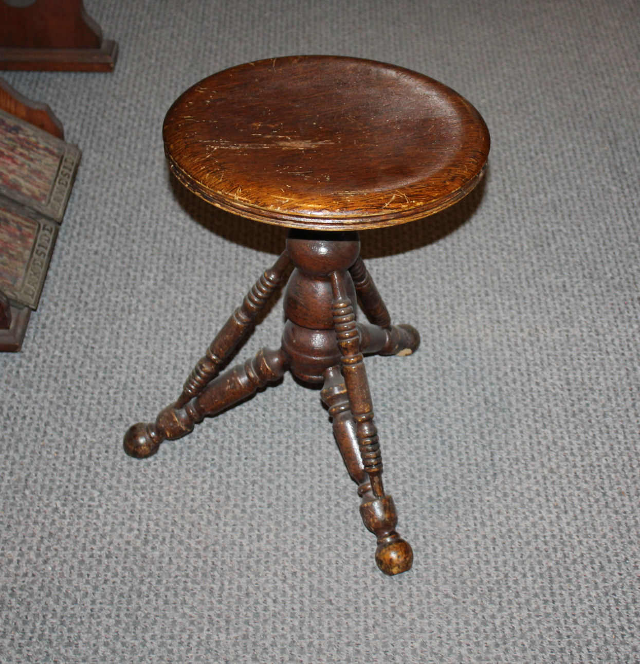 Bargain John's Antiques Antique Wood Organ Stool original painted