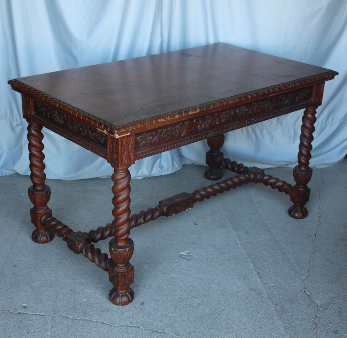 Bargain John's Antiques Antique Oak Carved Library Table R J Horner
