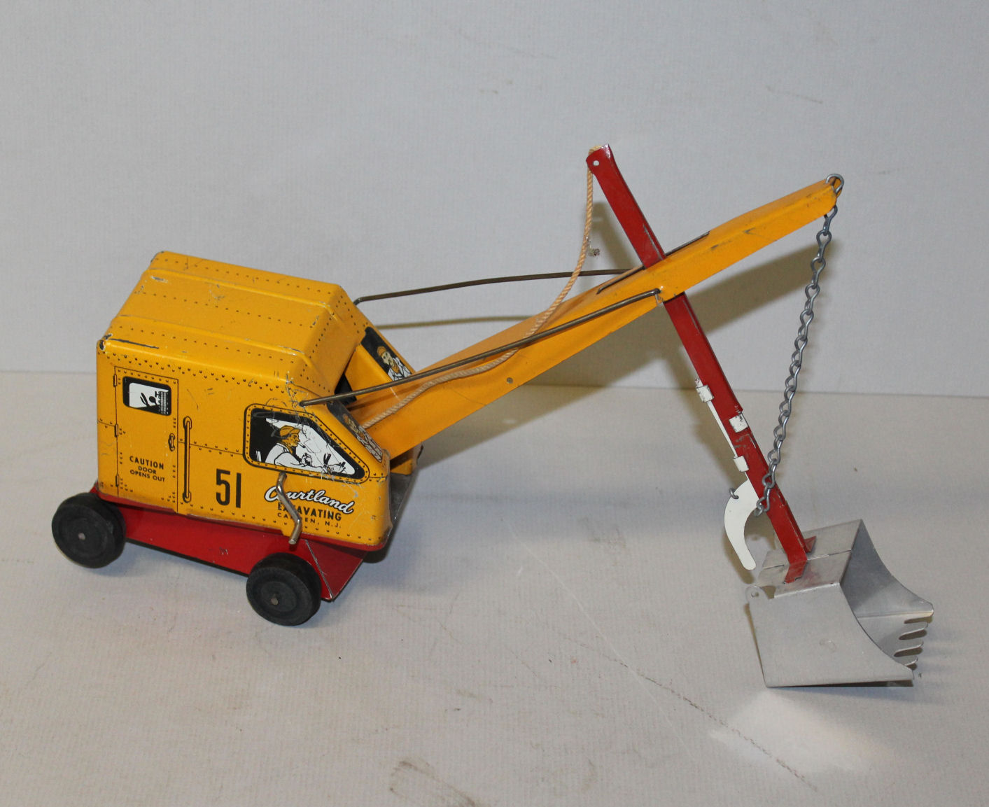 Bargain John's Antiques Antique Courtland Toys Tin Excavating Crane