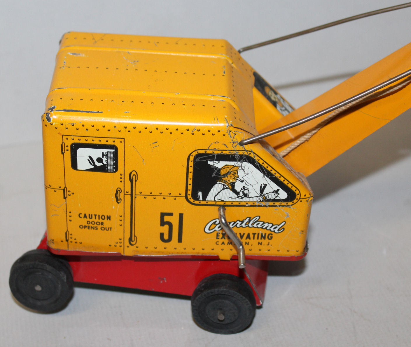Bargain John's Antiques Antique Courtland Toys Tin Excavating Crane