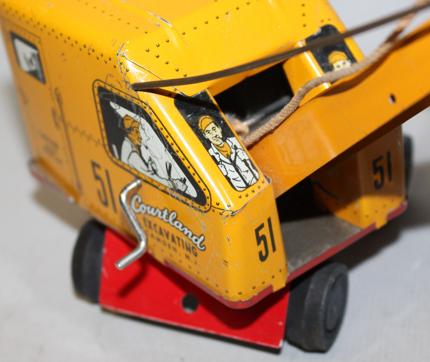 Bargain John's Antiques Antique Courtland Toys Tin Excavating Crane