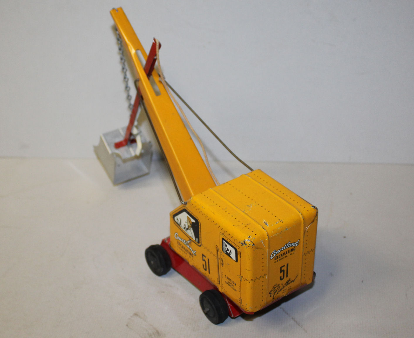 Bargain John's Antiques Antique Courtland Toys Tin Excavating Crane