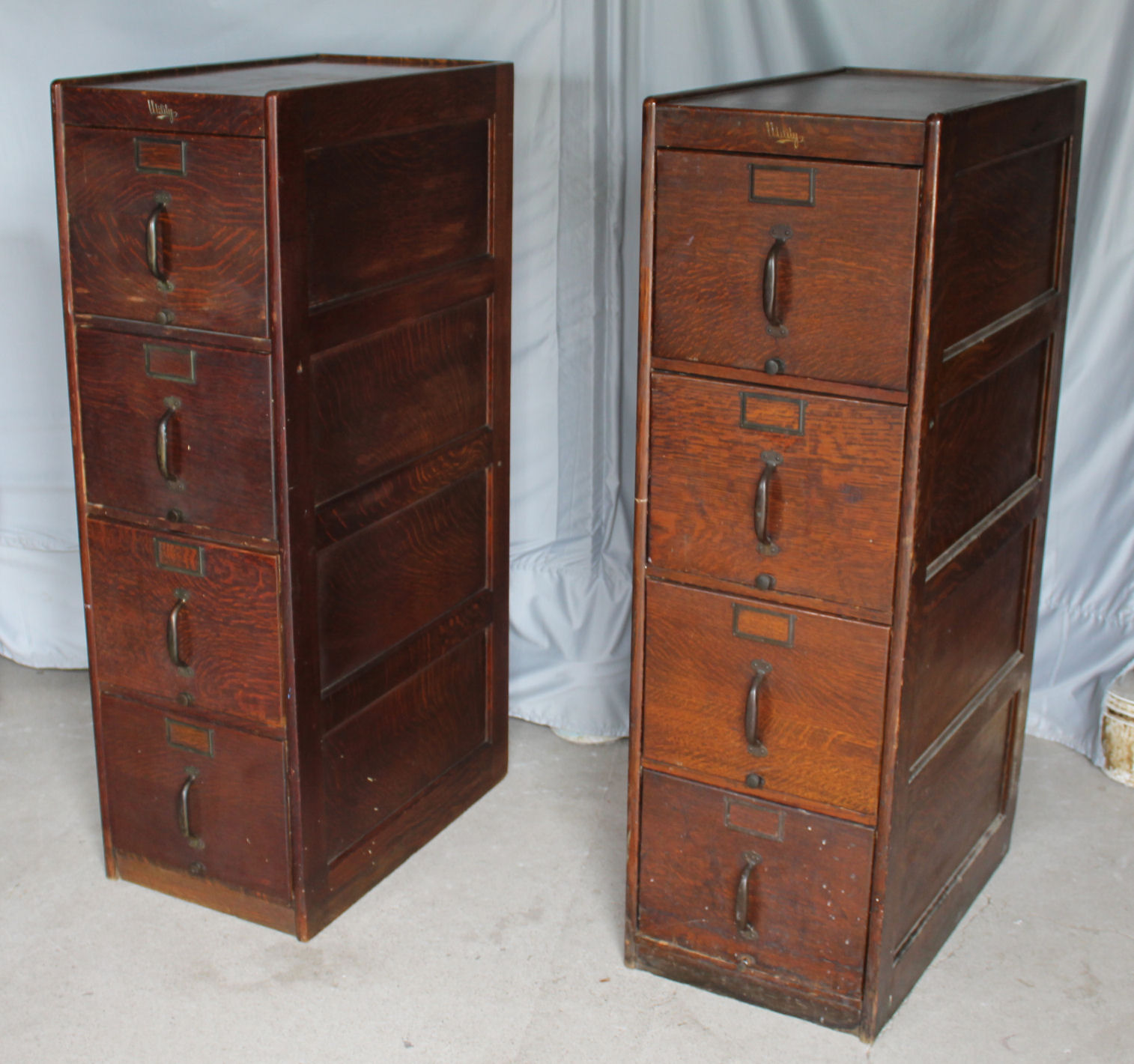 Bargain John's Antiques Antique Matching pair of Oak File