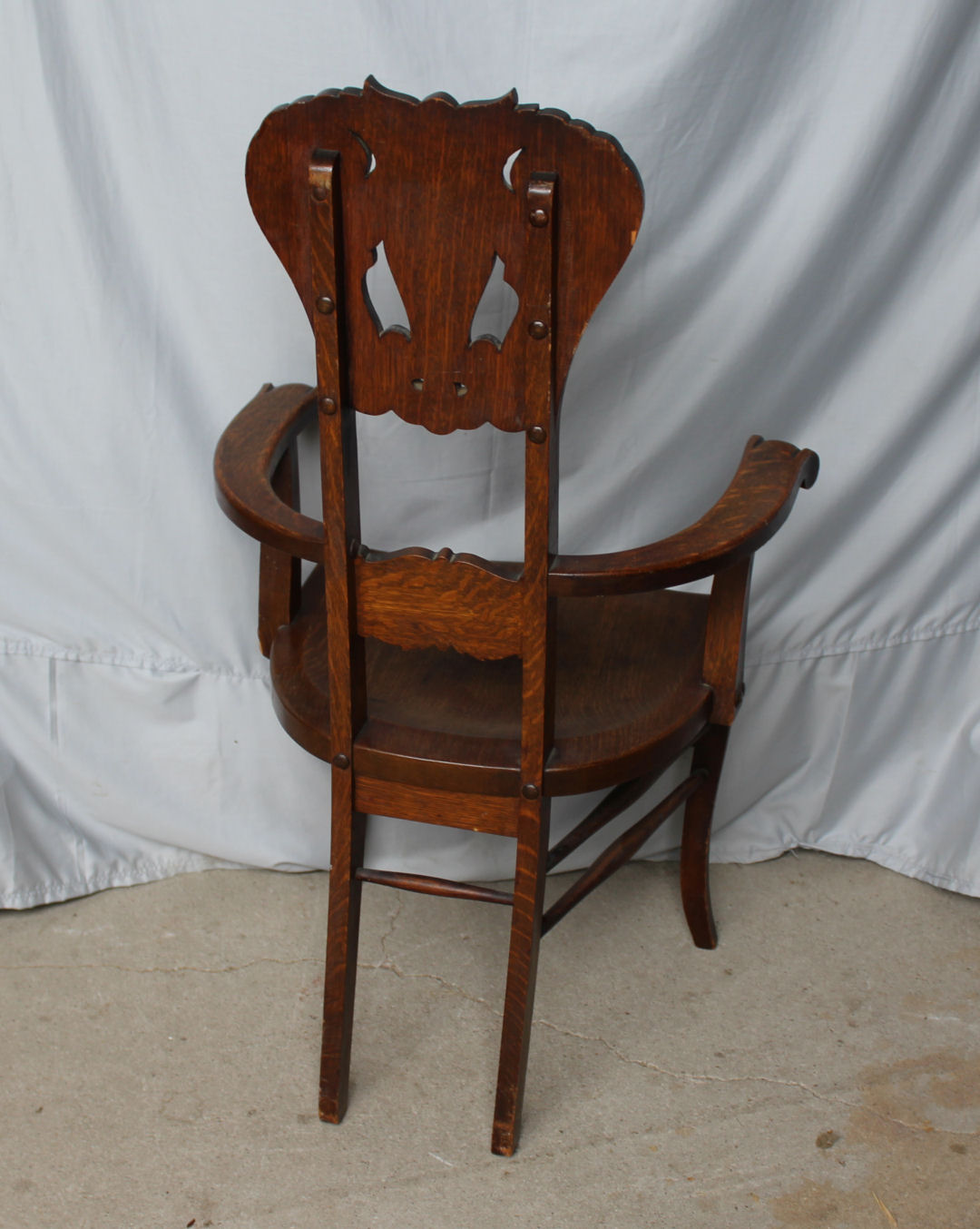 Bargain John's Antiques Antique Pair of Oak Chairs with carved face