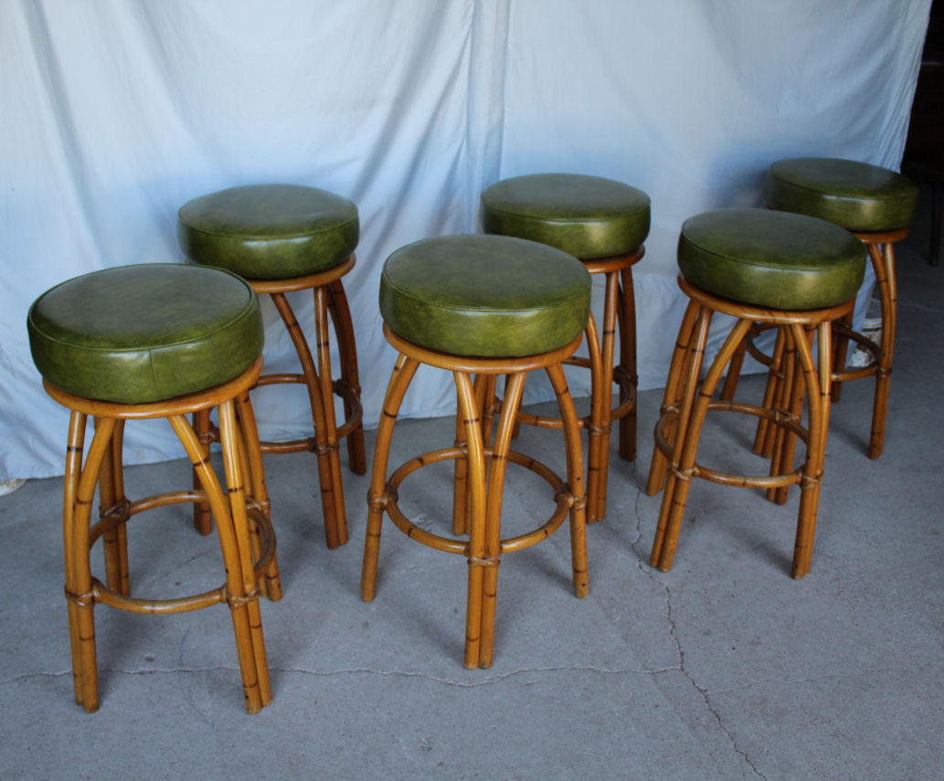 Bargain John's Antiques Heywood Wakefield Bamboo Rattan Bar Stools