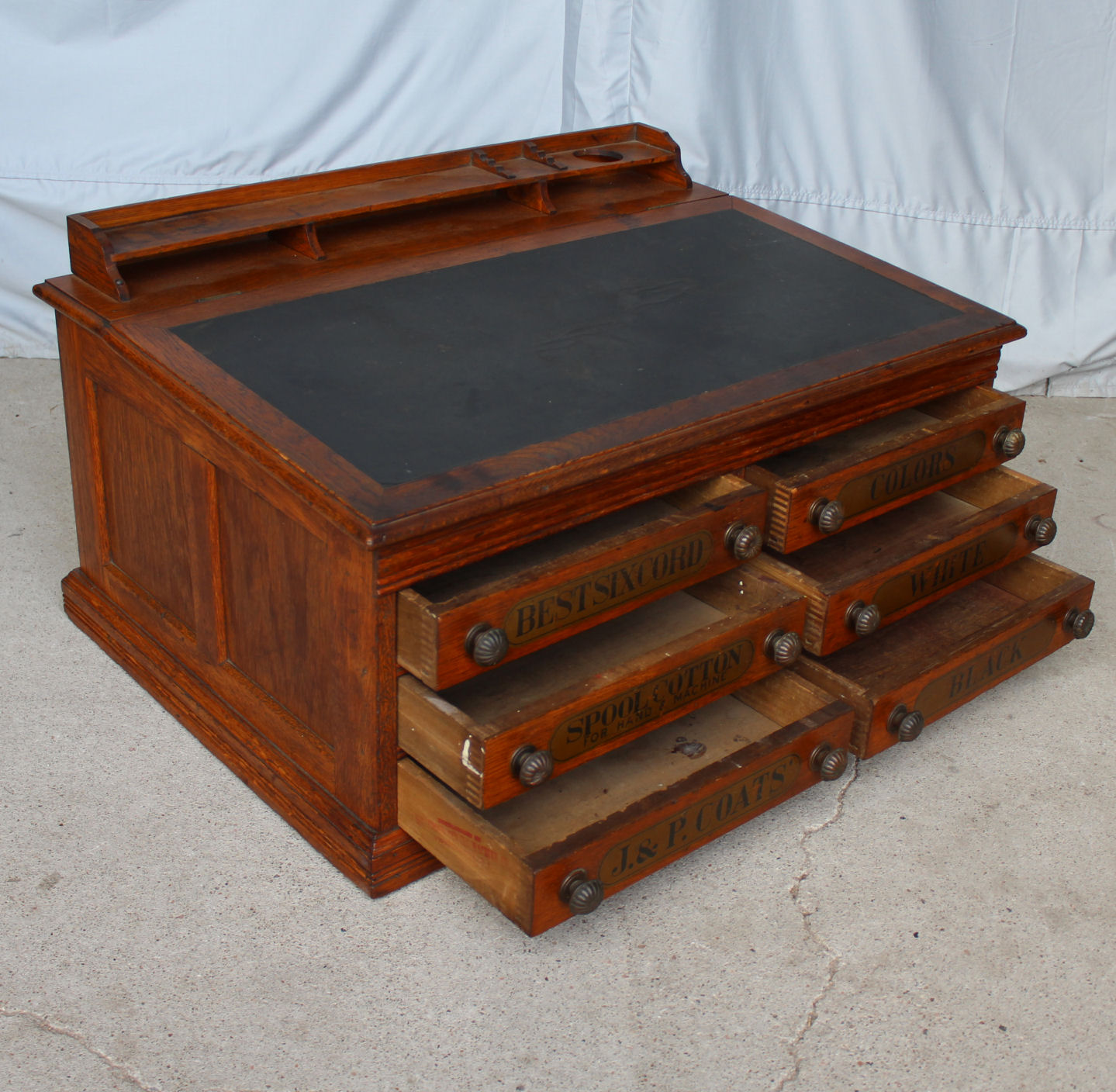 Bargain John's Antiques Antique J & P Oak Best Six Cord Oak Spool