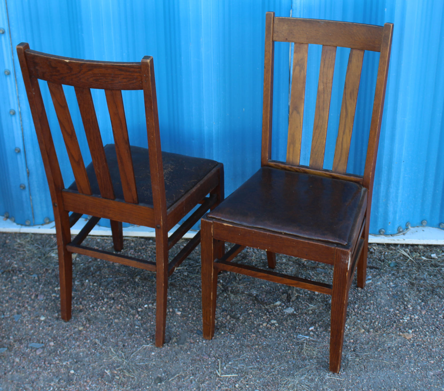 Bargain John's Antiques Antique Set of Six Matching Oak Mission