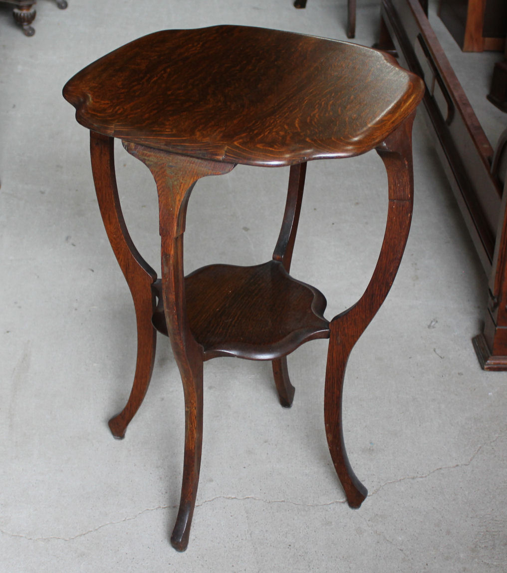 Bargain John's Antiques Antique Quarter sawn Oak Lamp Table Stand
