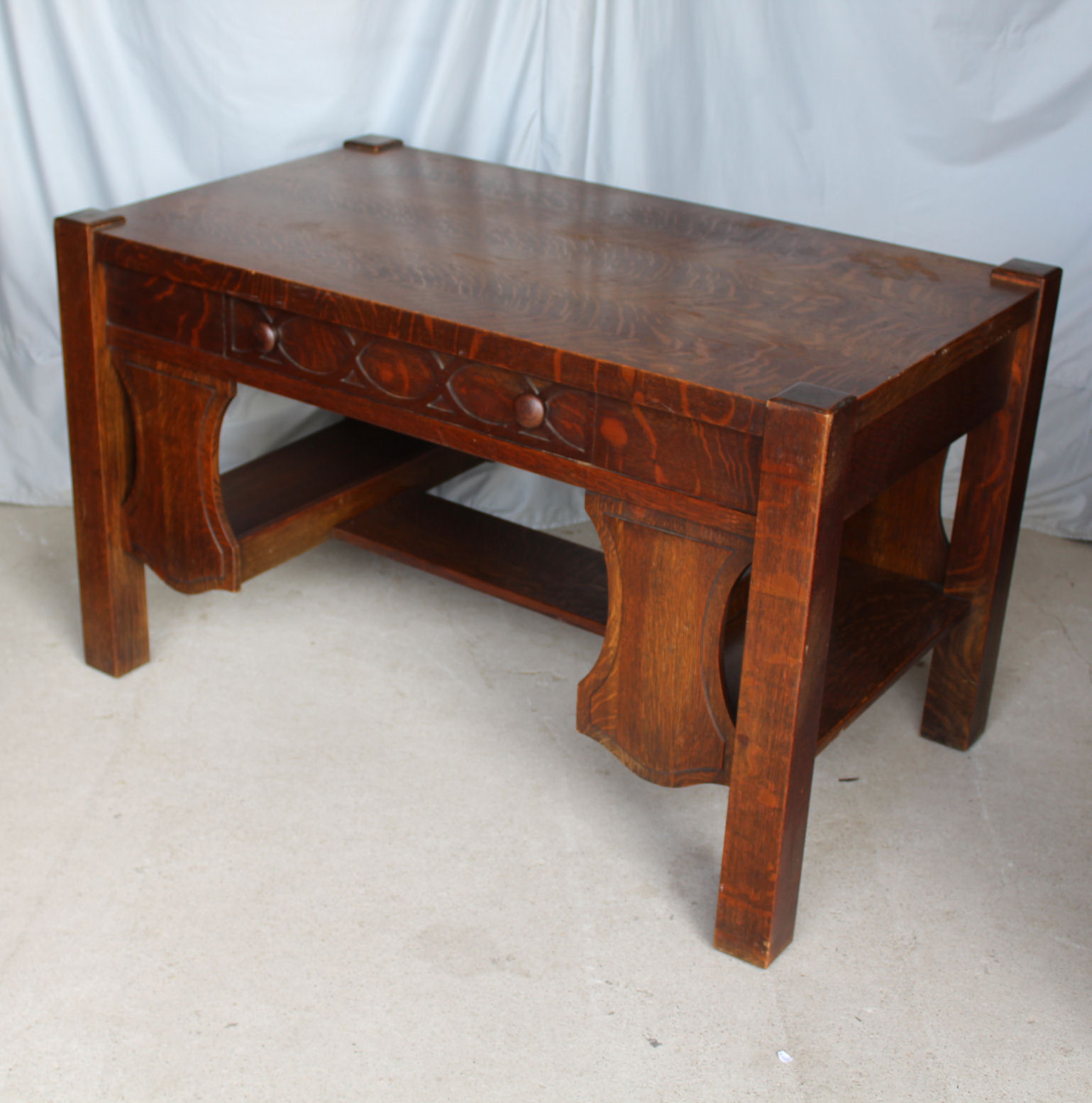 Bargain John's Antiques Antique Mission Quarter Sawn Oak Desk or