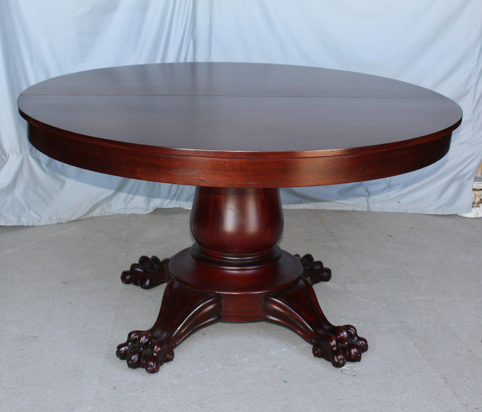 Bargain John's Antiques Antique Round Mahogany Dining Table with claw feet 54" diameter