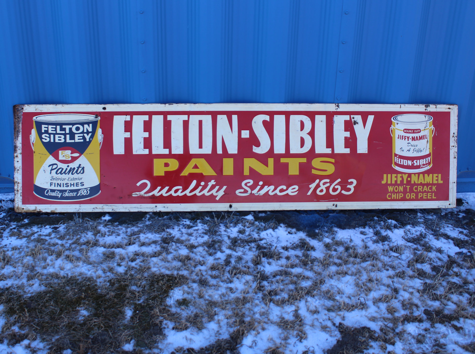 Bargain John's Antiques Antique Paint Advertising Tin Sign Felton