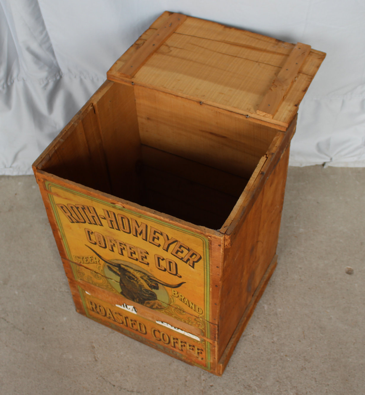 Bargain John's Antiques Antique Wood Country Store Roasted Coffee Box