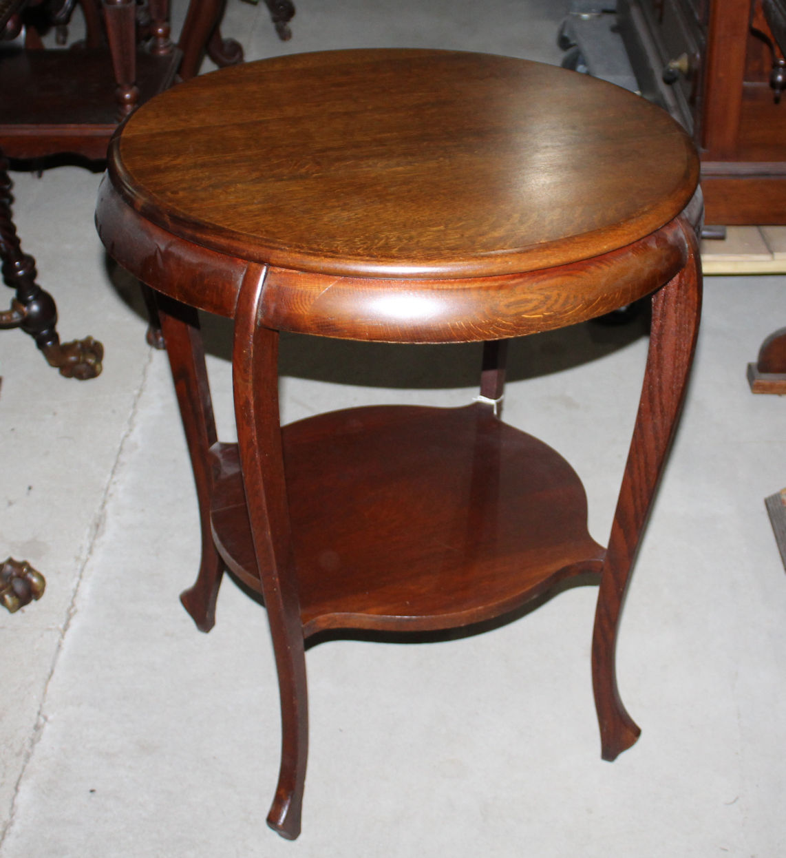 Bargain John's Antiques Antique Round Oak Lamp or Parlor Table