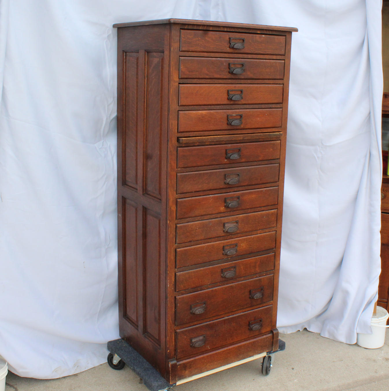 Bargain John's Antiques Antique Oak 12 drawer Map Chest original