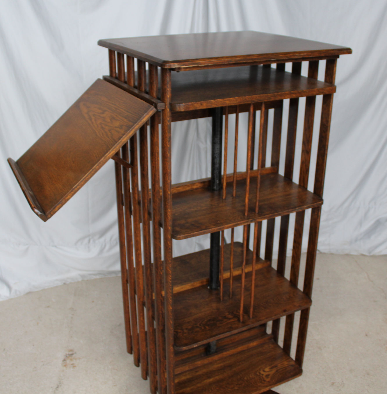 Bargain John's Antiques Antique Oak Revolving Bookcase with Reference