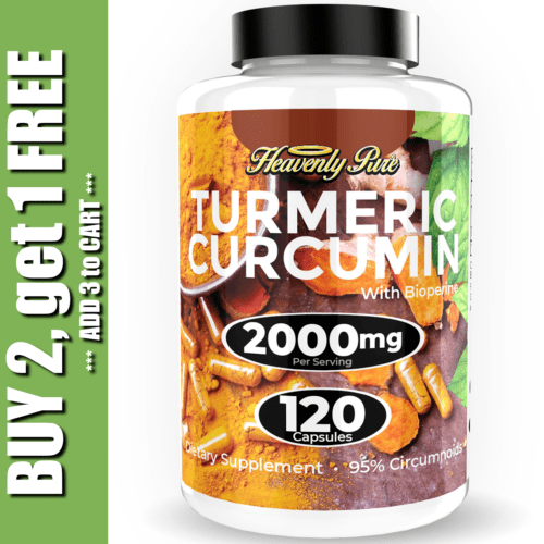 Turmeric Curcumin 2000 mg High Absorption Extra Strength Vegan Capsules