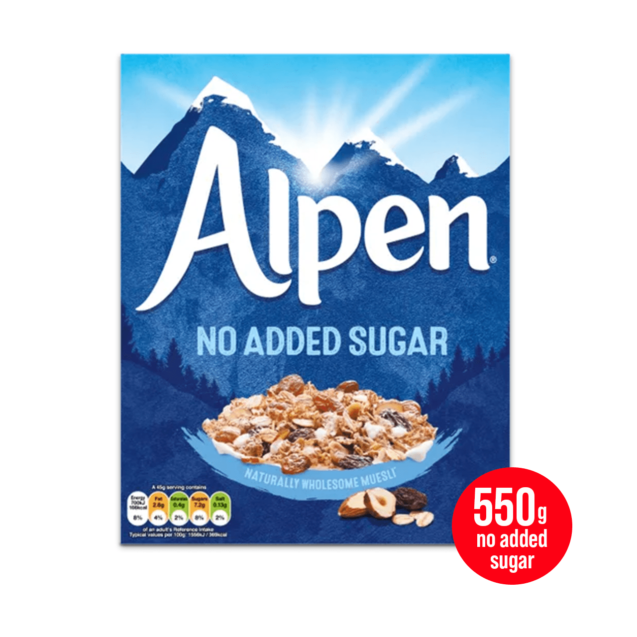 Alpen Swiss Style Muesli No Added Sugar 550g BargainMart