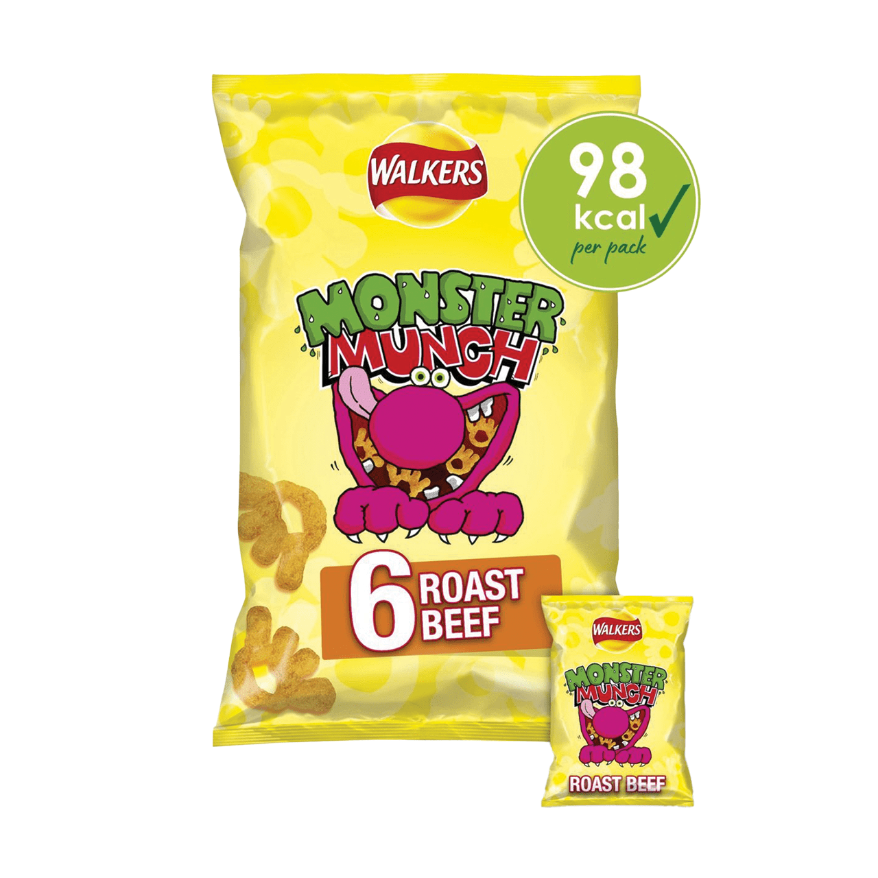 Walkers Monster Munch Roast Beef Multipack Snacks 6Pack BargainMart