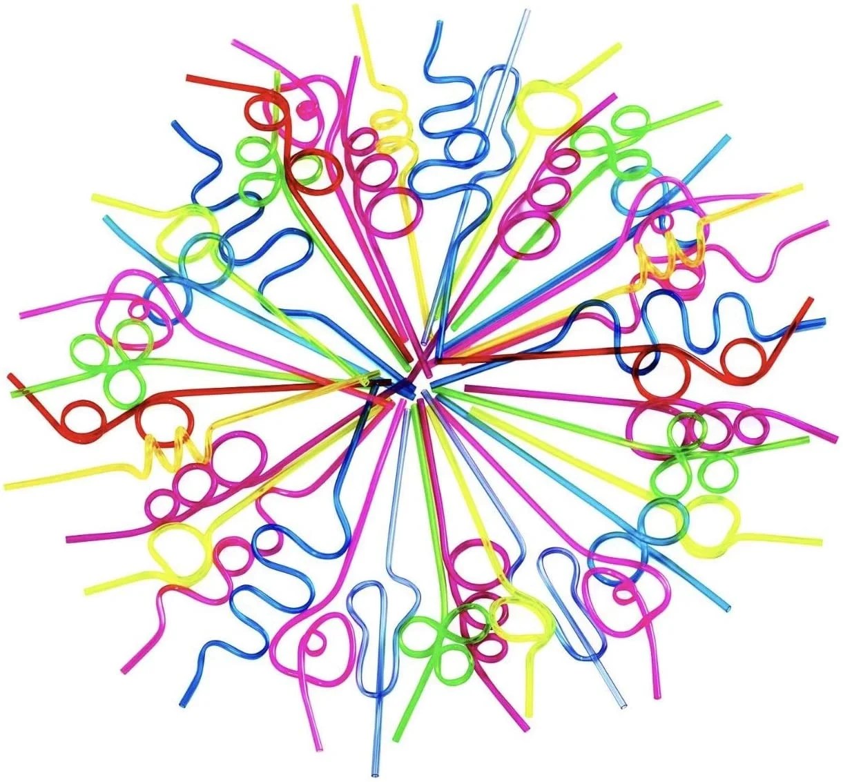 Curly Twisted Drinking Kids Party Straws 40 Pack Bargain Maze