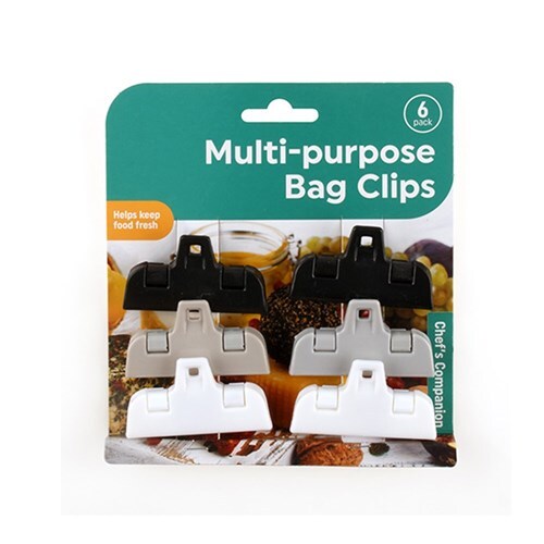 Multi Purpose Bag Clips Assorted Colours 6 Pack