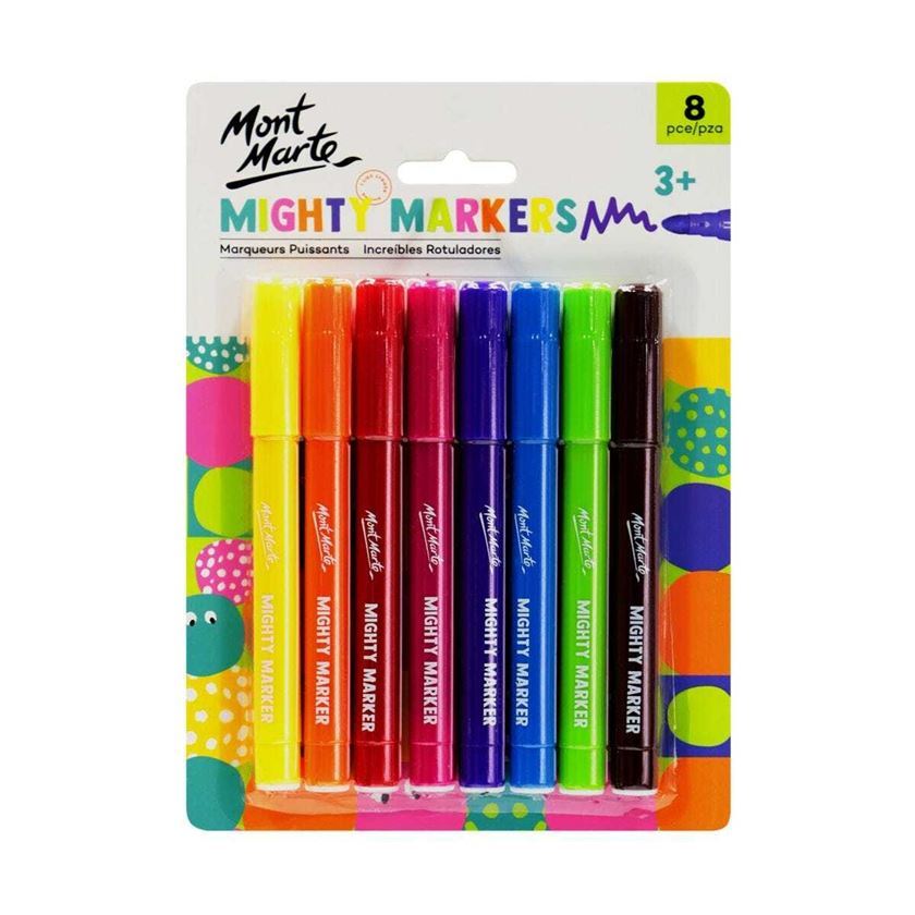 Mont Marte Kids Mighty Markers 8pc Buy Discount Craft Supplies