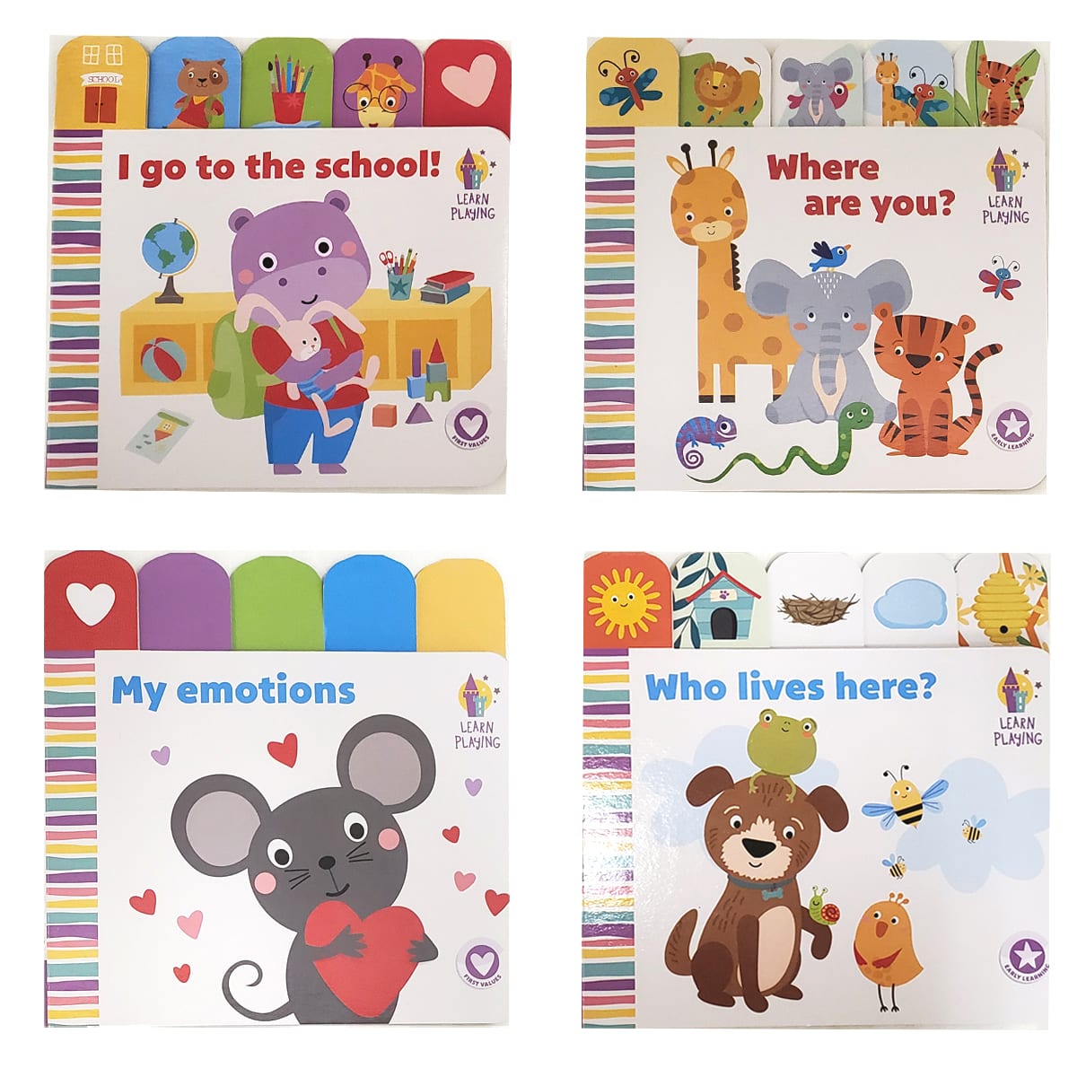 Wholesale Board Book with Tabs 4 Themes Assorted (6'' x 6'') Bargains Group