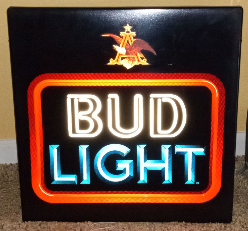 Bud Light Illuminated Box Beer Sign