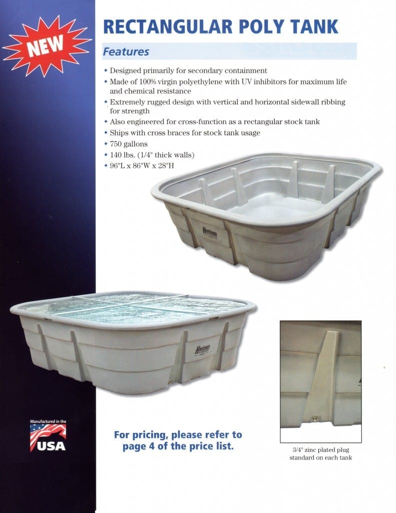 Rectangular poly stock tank